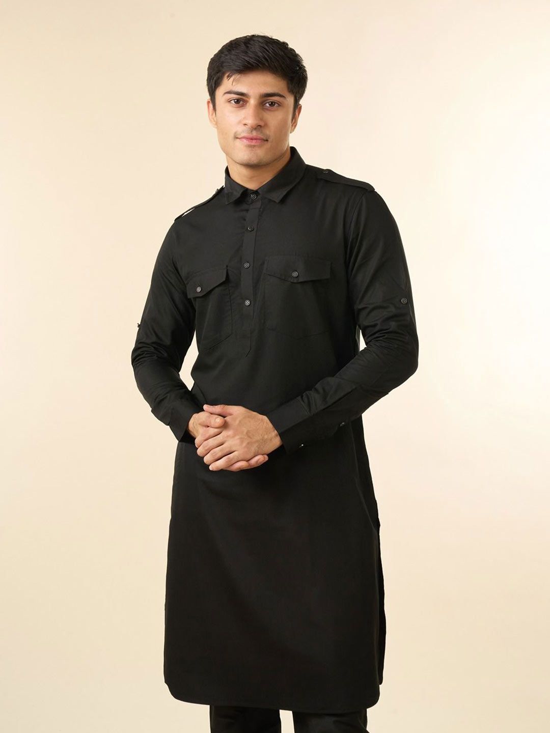 Diwas by Manyavar Men Shirt Collar Pathani Kurta