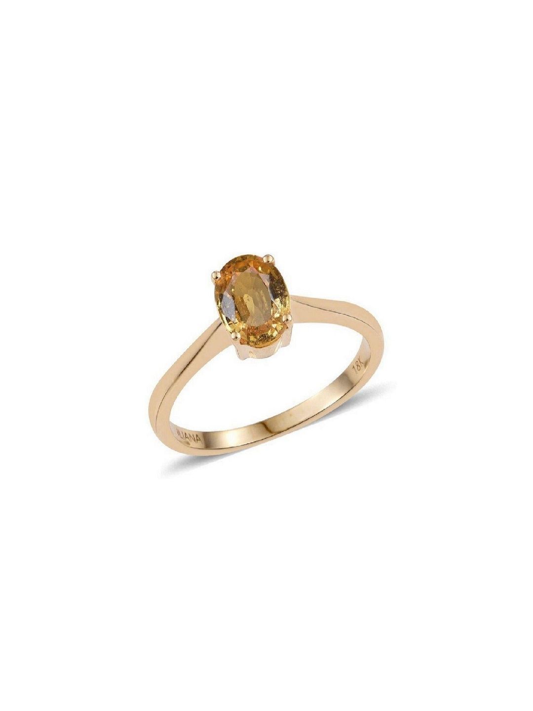 RAVIOUR LIFESTYLE Unisex Gold-Plated Yellow Sapphire Finger Ring