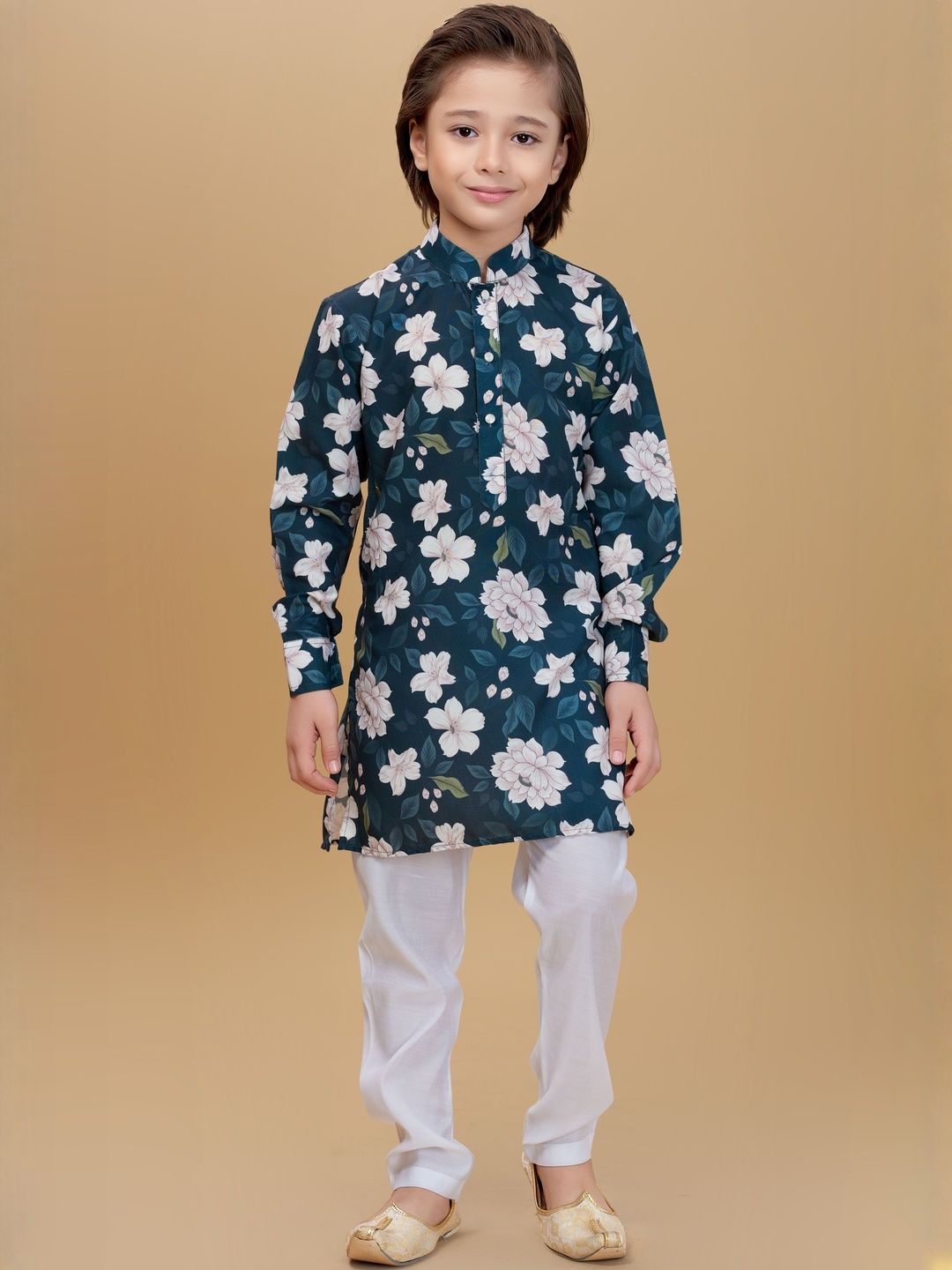 Ministitch Boys Floral Printed Kurta with Trousers