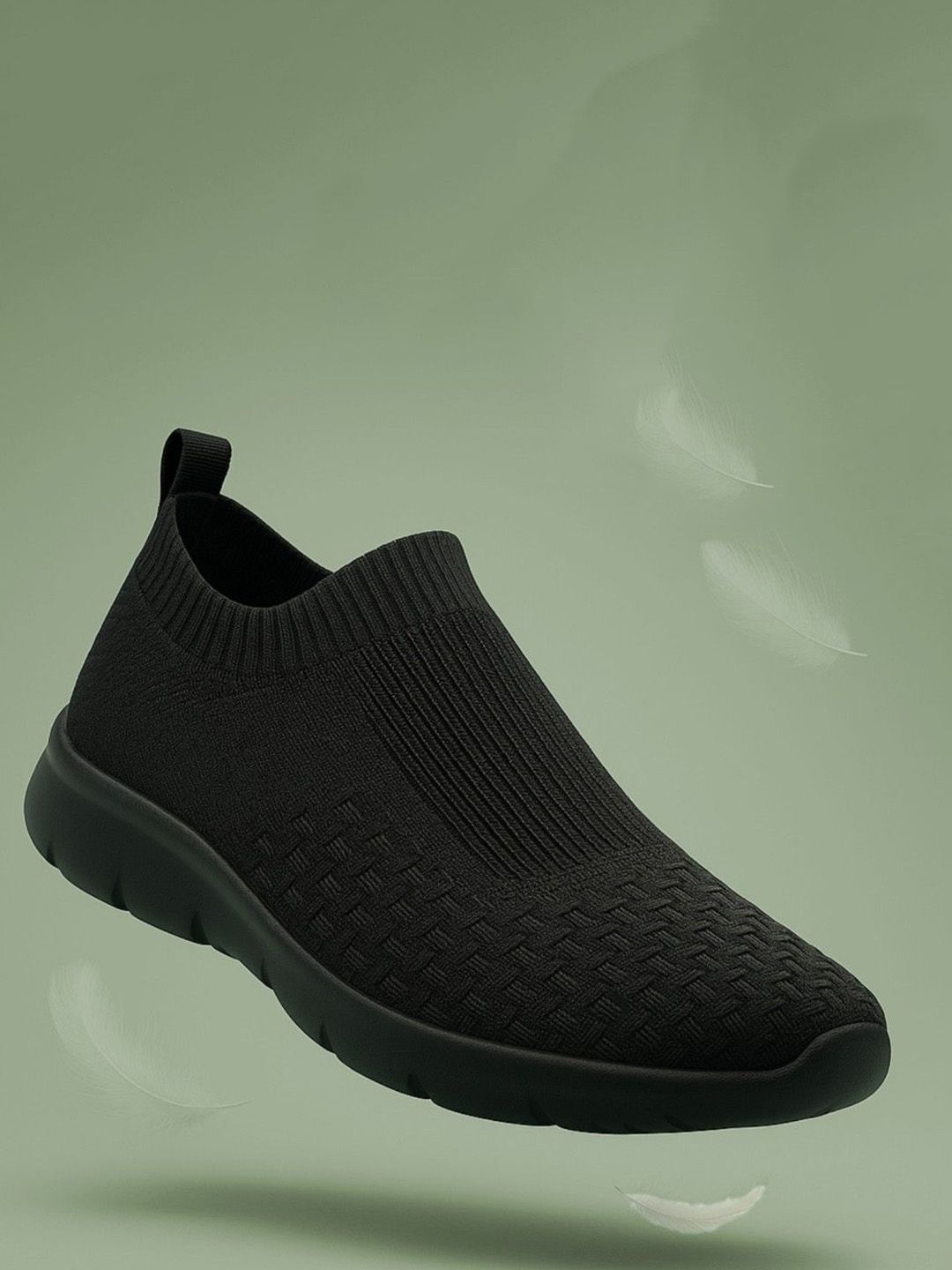 KRAASA Men Textile Running Lightweight Slip-On Non-Marking Shoes