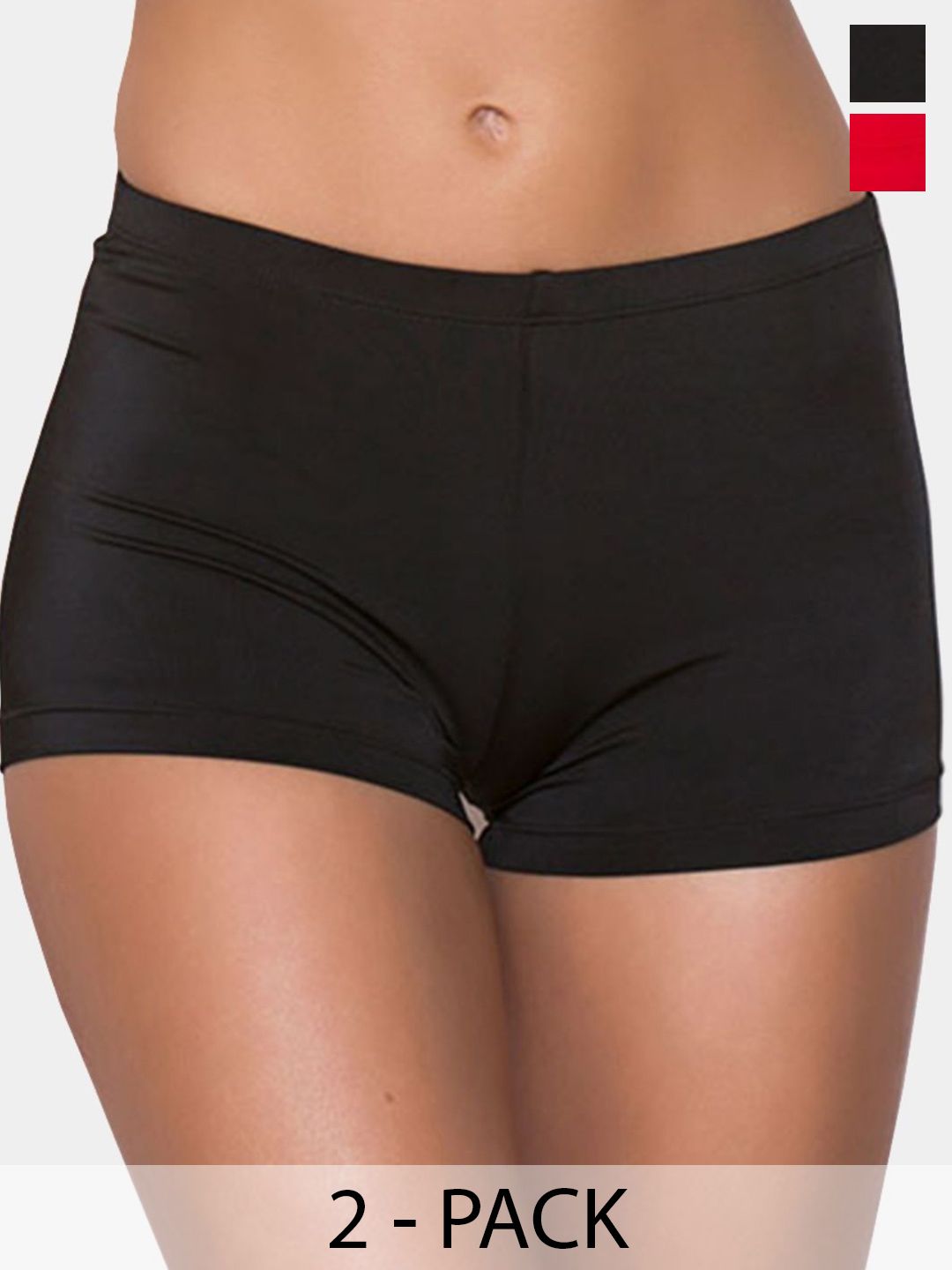 Muquam Women Pack Of 2 Mid Rise Boyshorts Briefs