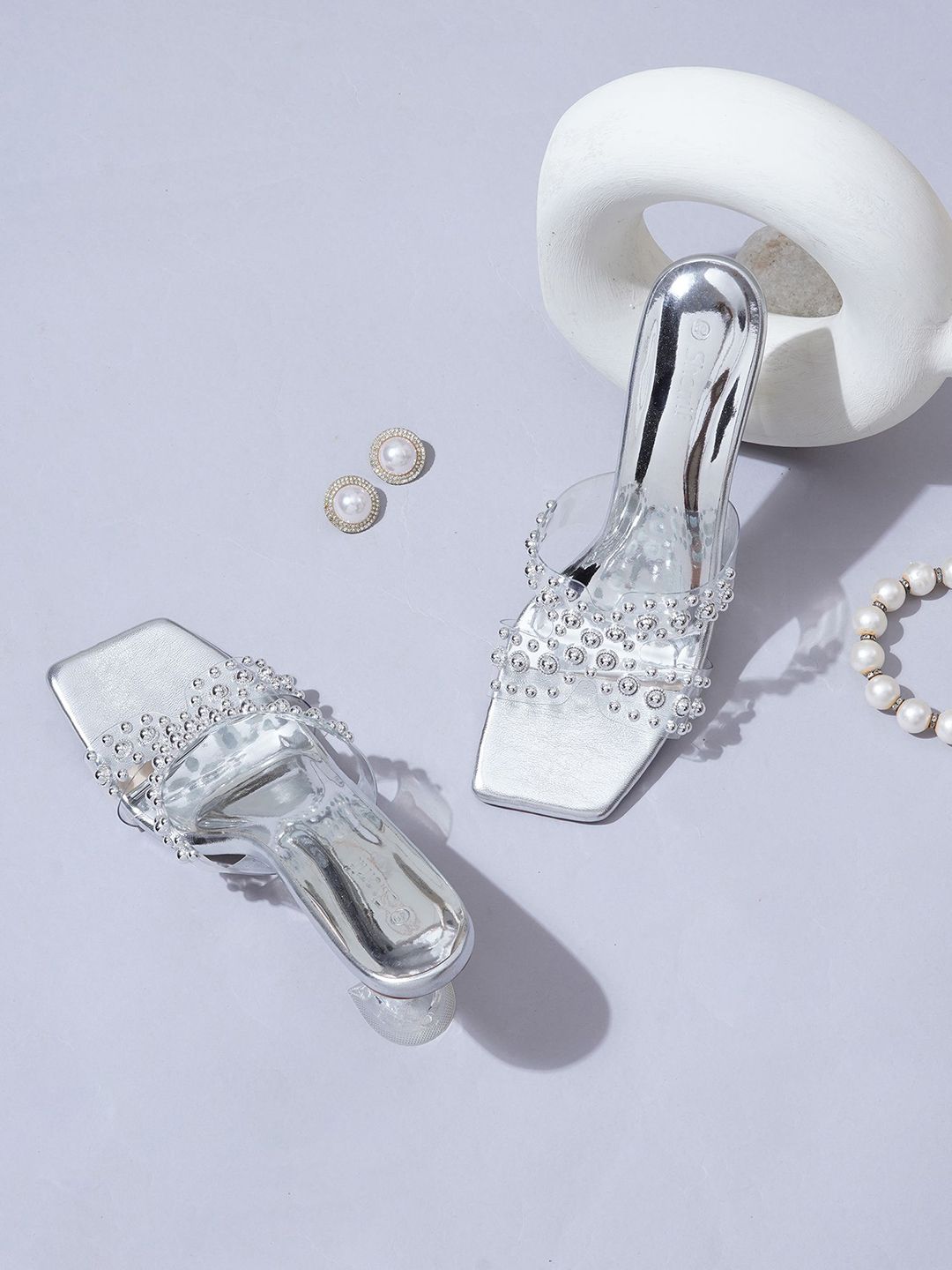 Sherrif Shoes Sherrif Shoes Women Embellished Heel Stiletto Sandals