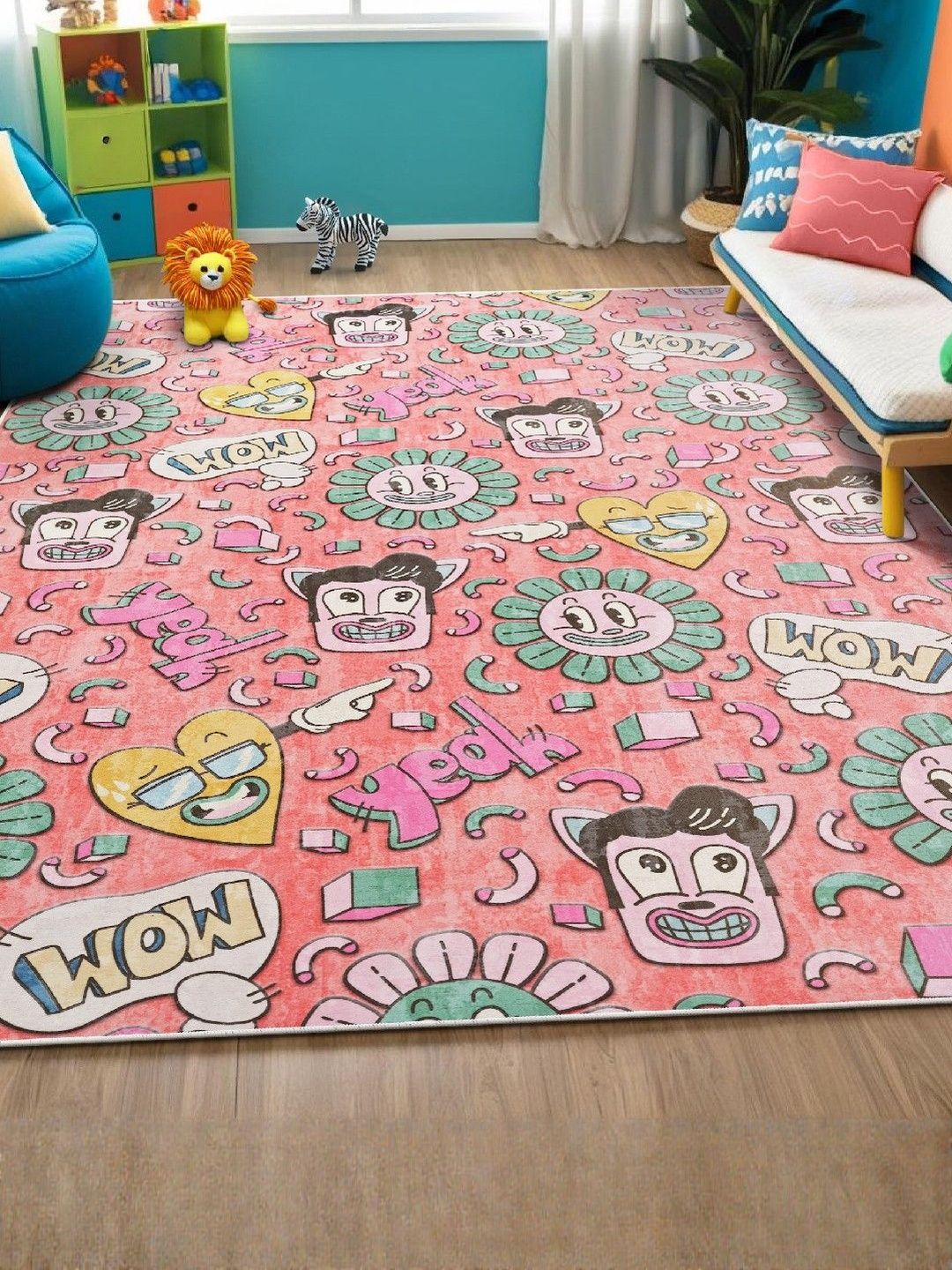 Kaleen India Anti-Skid Backing Washable Indoor-Outdoor Rugs Polyester Self Backing for Longevity