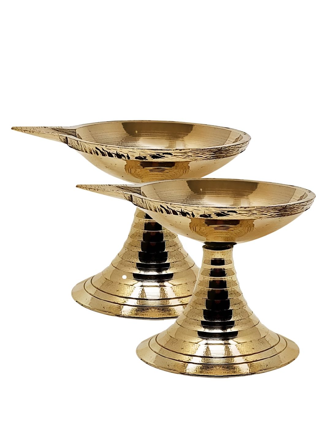 Heaven Decor 2 Pieces Gold-Toned Textured Diyas