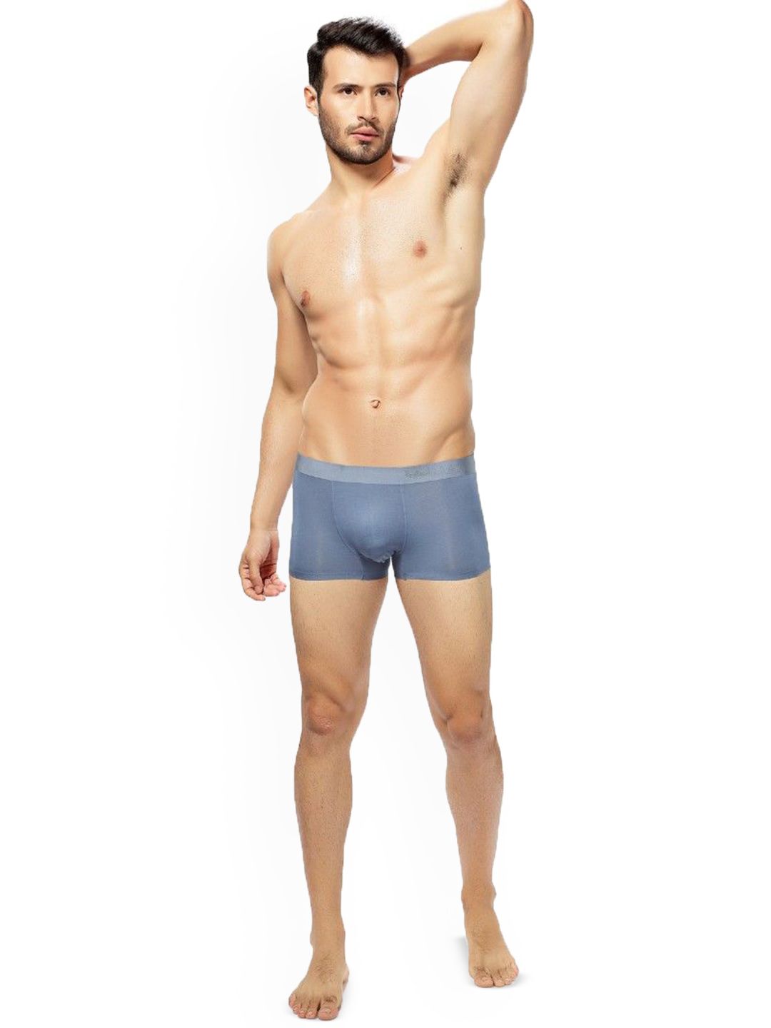MAML Men Solid Outer Elastic Seamless Mid Rise Trunk