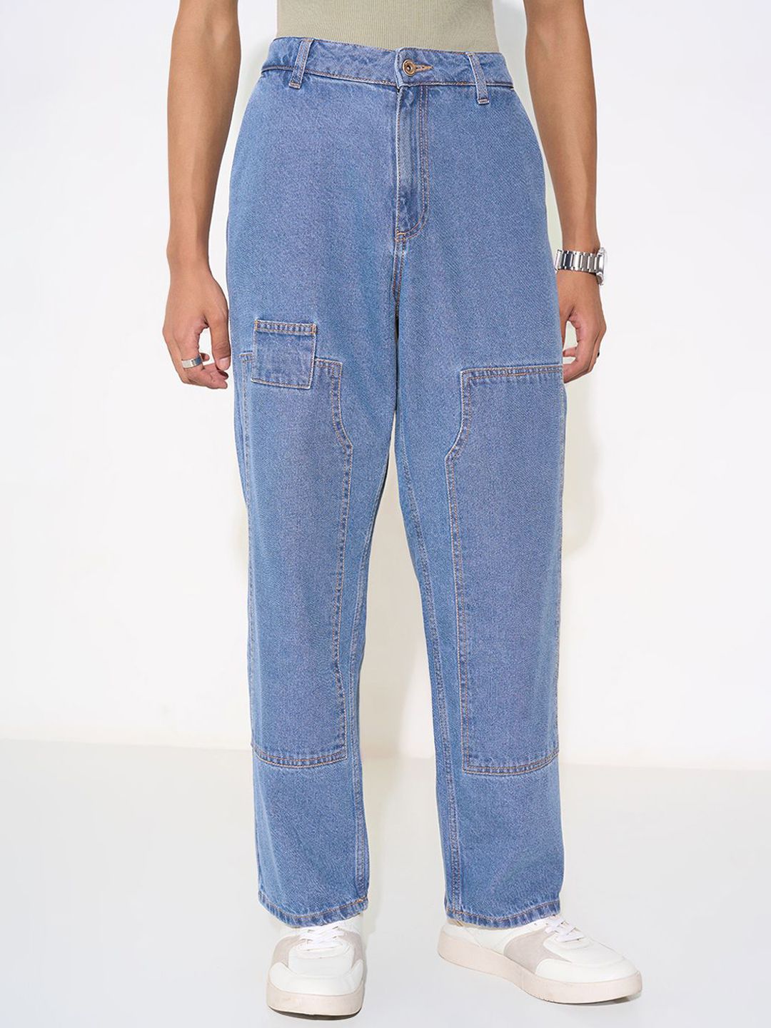 SF JEANS by Pantaloons Men Relaxed Fit High-Rise Light Fade Clean Look Regular Jeans