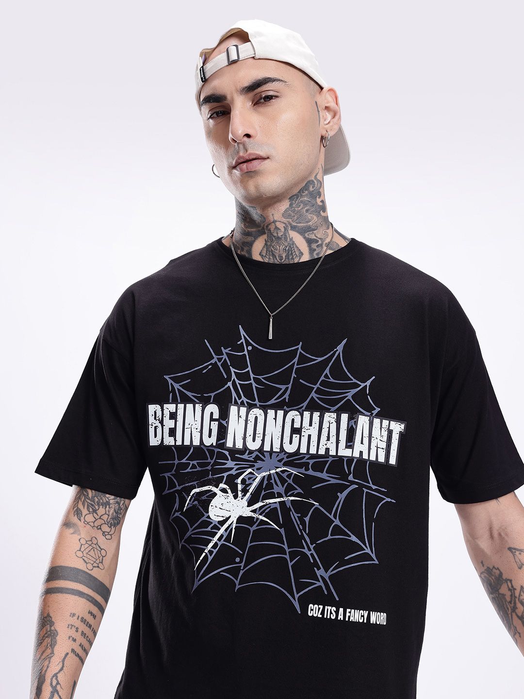 Kook N Keech Graphic Printed Drop-Shoulder Sleeves Pure Cotton Oversized T-shirt