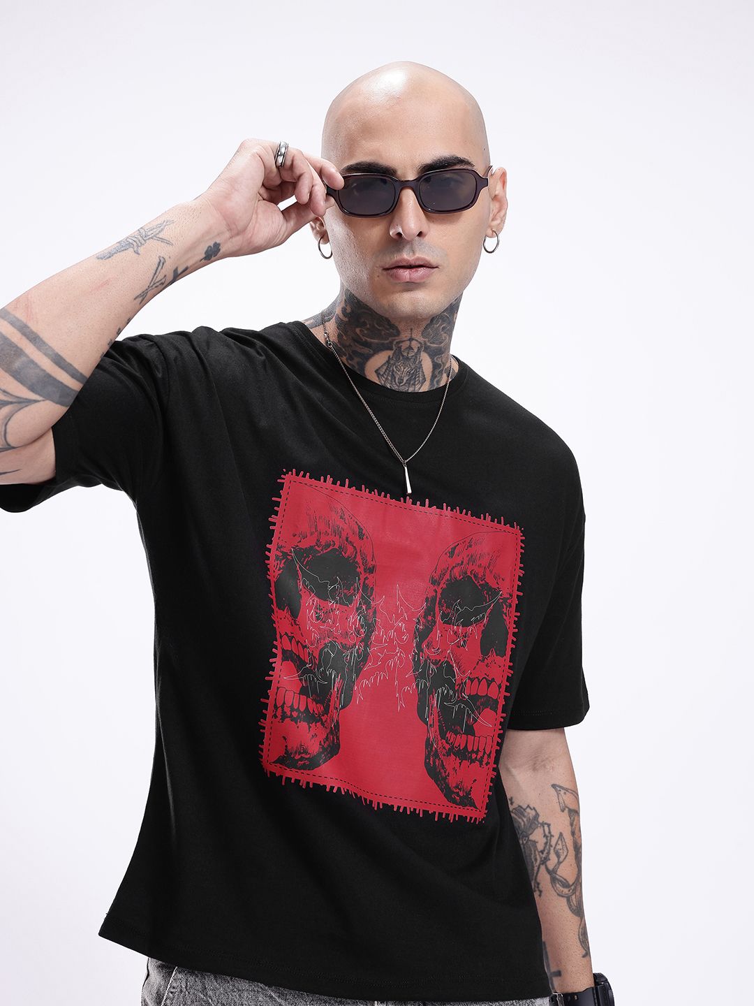 Kook N Keech Graphic Printed Drop-Shoulder Sleeves Pure Cotton Oversized T-shirt