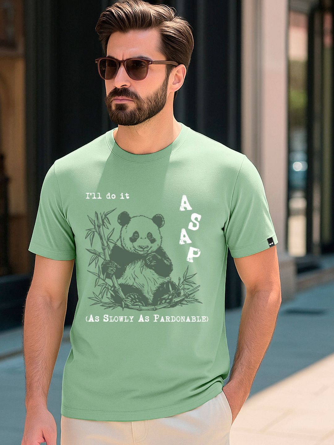 Bewakoof Men Bird Egg Green Graphic Printed T-shirt