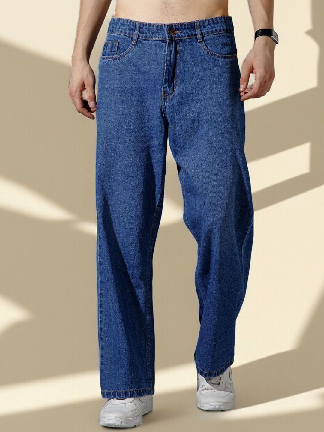 R.Code by The Roadster Life Co. Men Baggy Fit Mid-Rise Non Stretchable Jeans