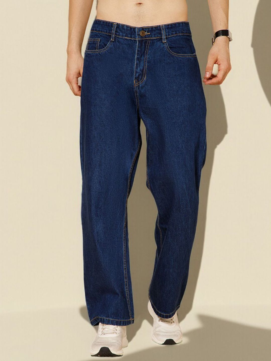 R.Code by The Roadster Life Co. Men Baggy Mid-Rise Jeans
