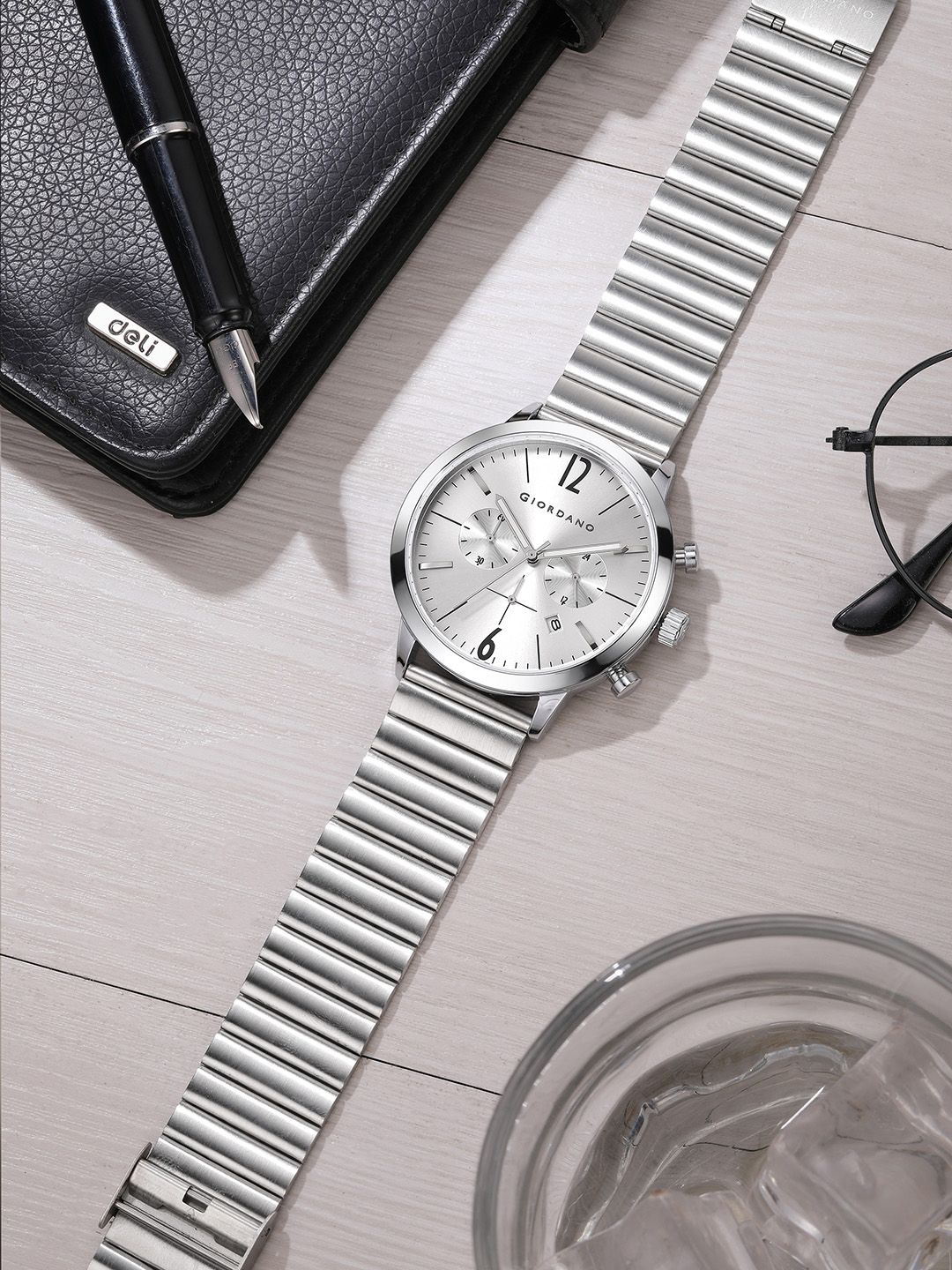 Buy GIORDANO Men Dial & Stainless Steel Straps Watch GZ-50153-33