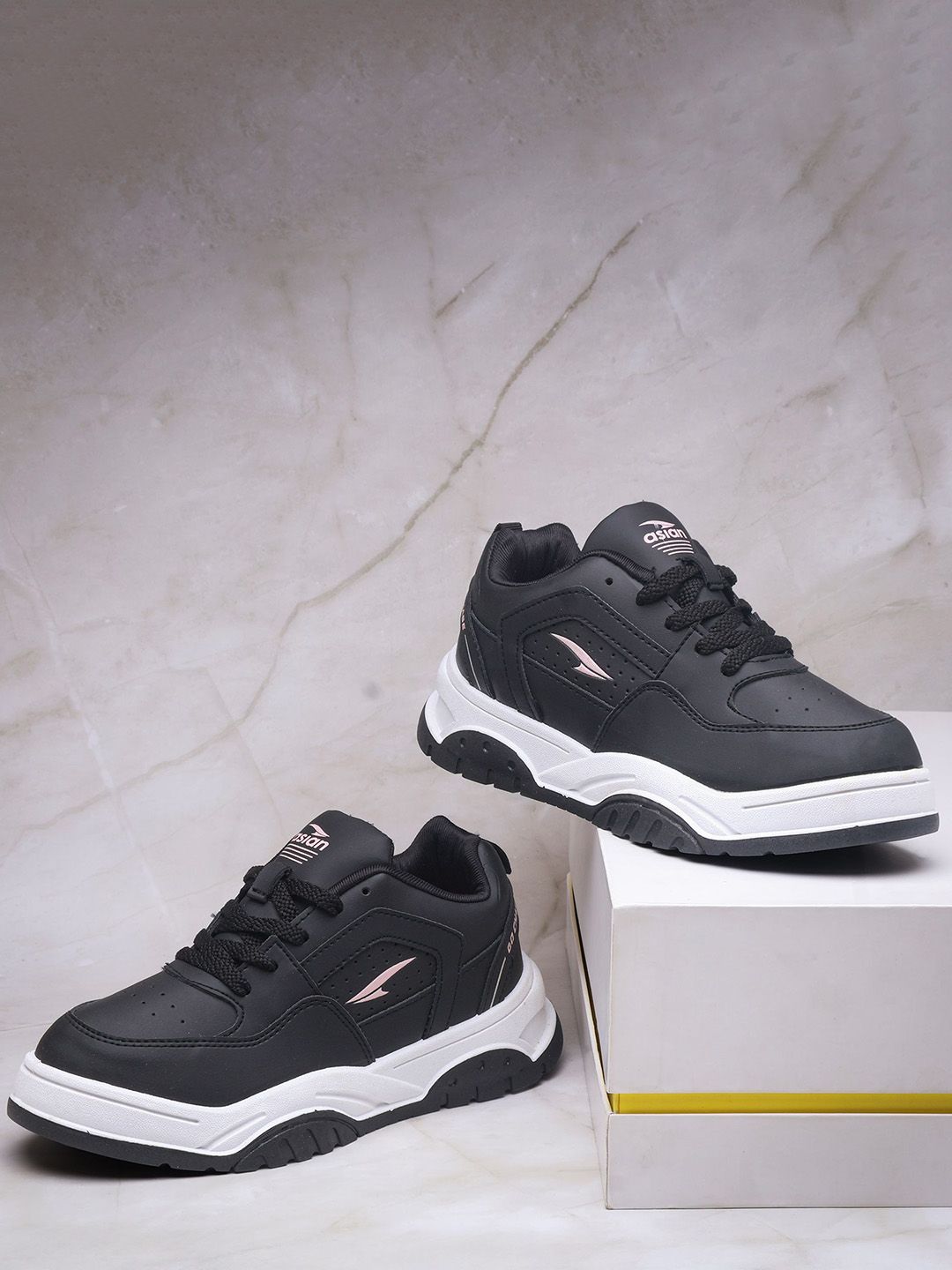 ASIAN Women's Extra Cushion Support Black Sneaker