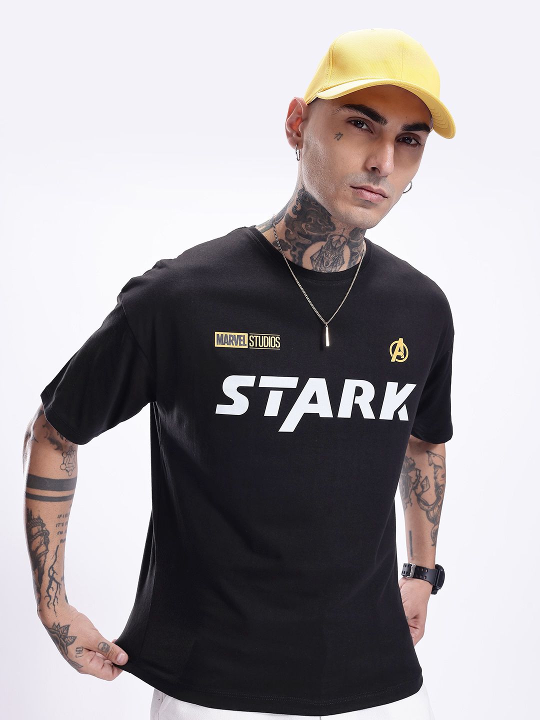 Kook N Keech Marvel Iron Man Printed Drop Shoulder Sleeves Pure Cotton T-shirt