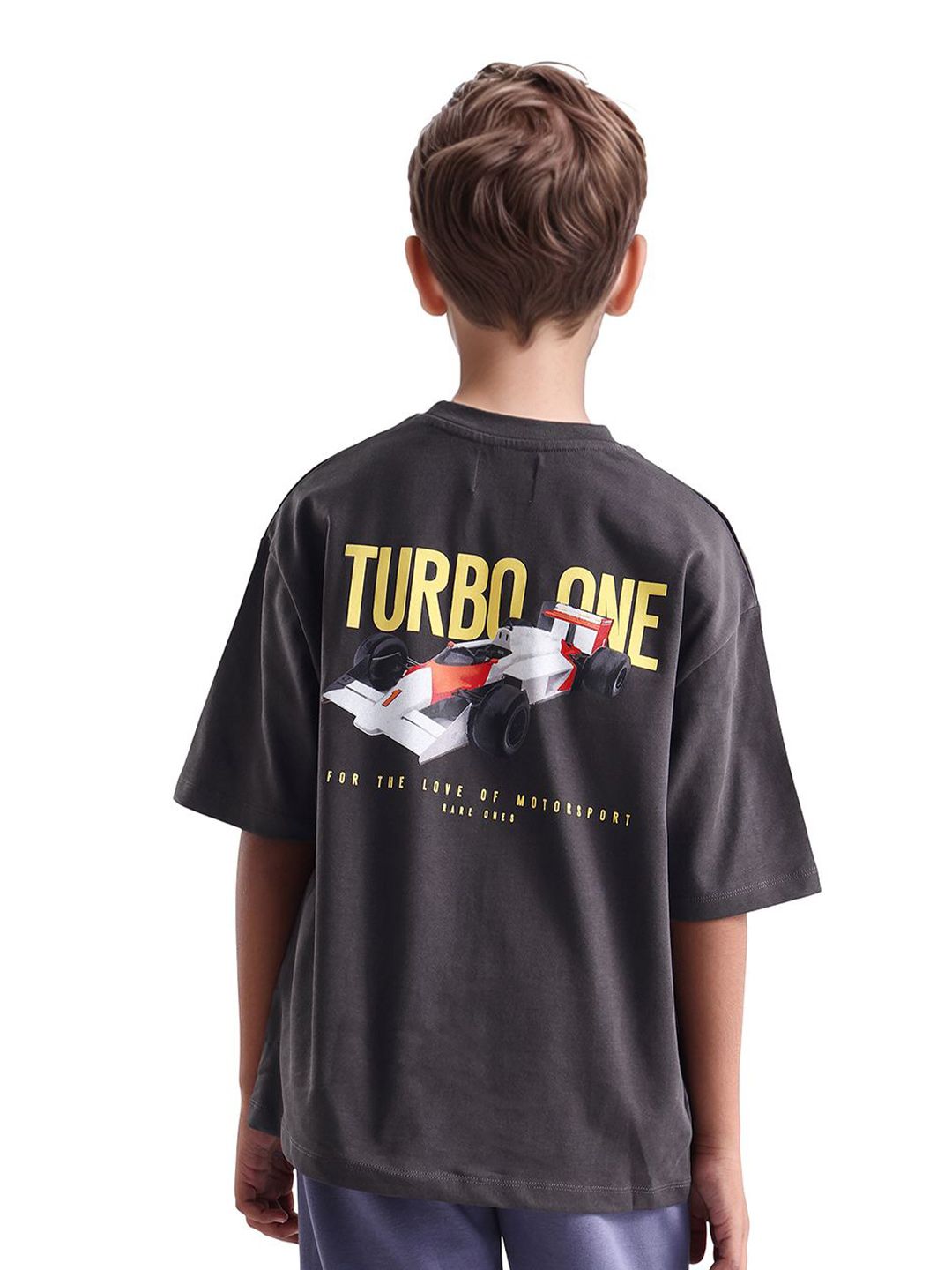 RARE ONES Boys Typography Printed Oversized Cotton T-shirt