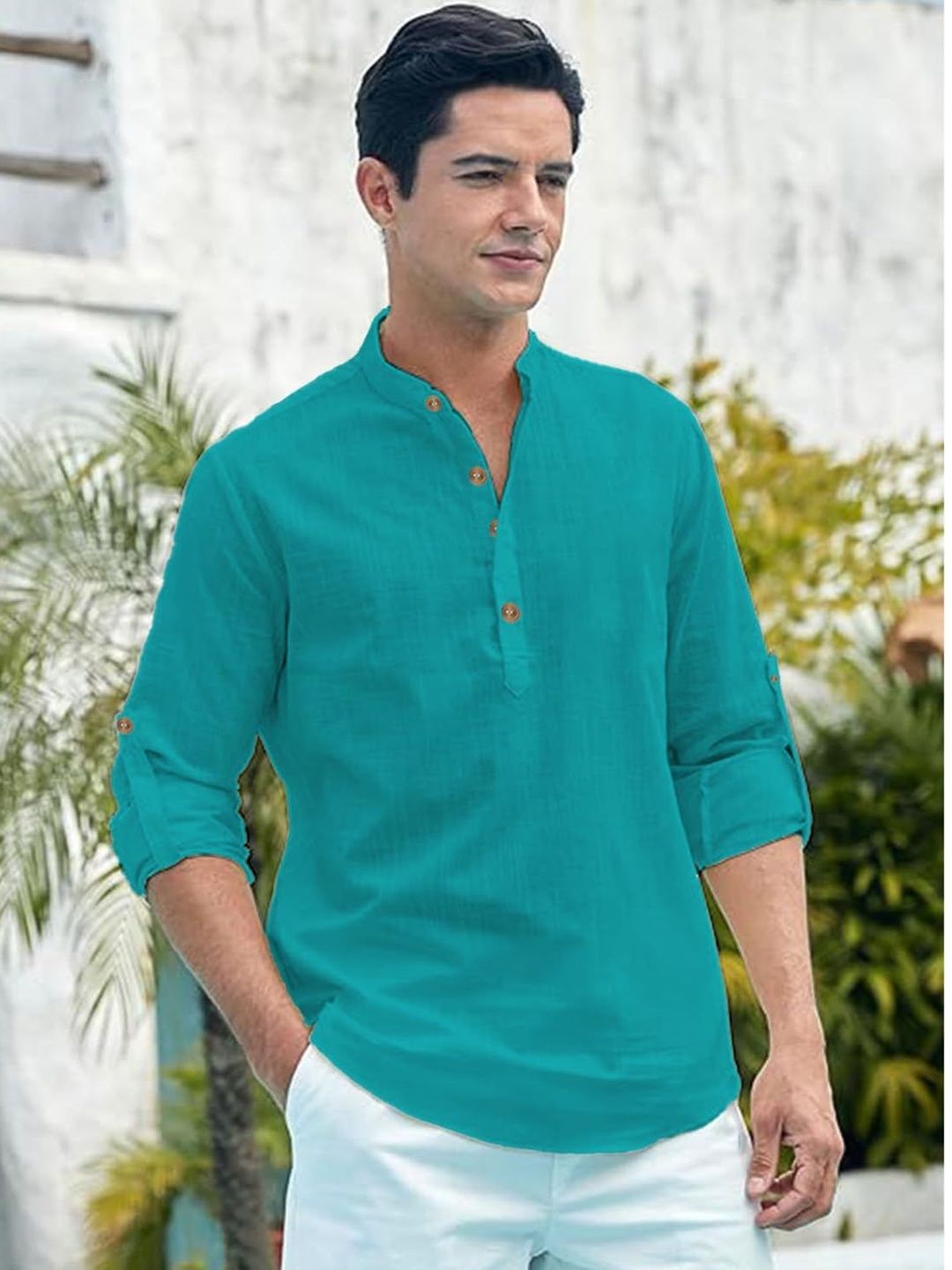 Edin Men Solid Cotton Kurtas