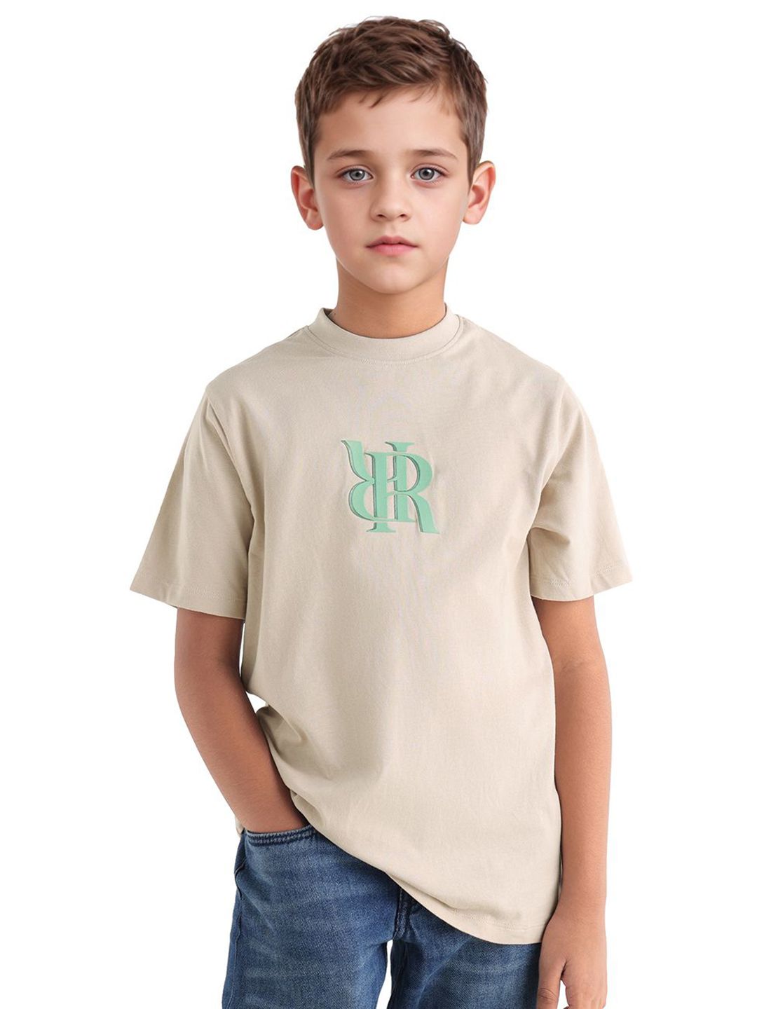 RARE ONES Boys Typography Printed Round Neck Cotton T-shirt