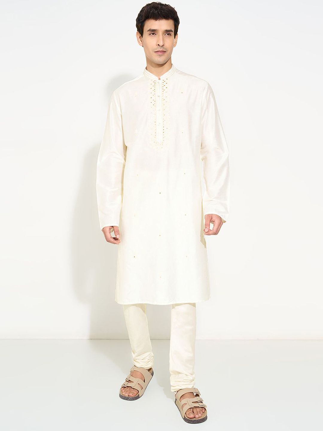 indus route by Pantaloons Men Solid Festive Straight Kurta