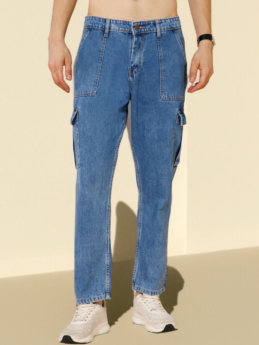 R.Code by The Roadster Life Co. Men Straight Fit Mid-Rise Light Fade Jeans