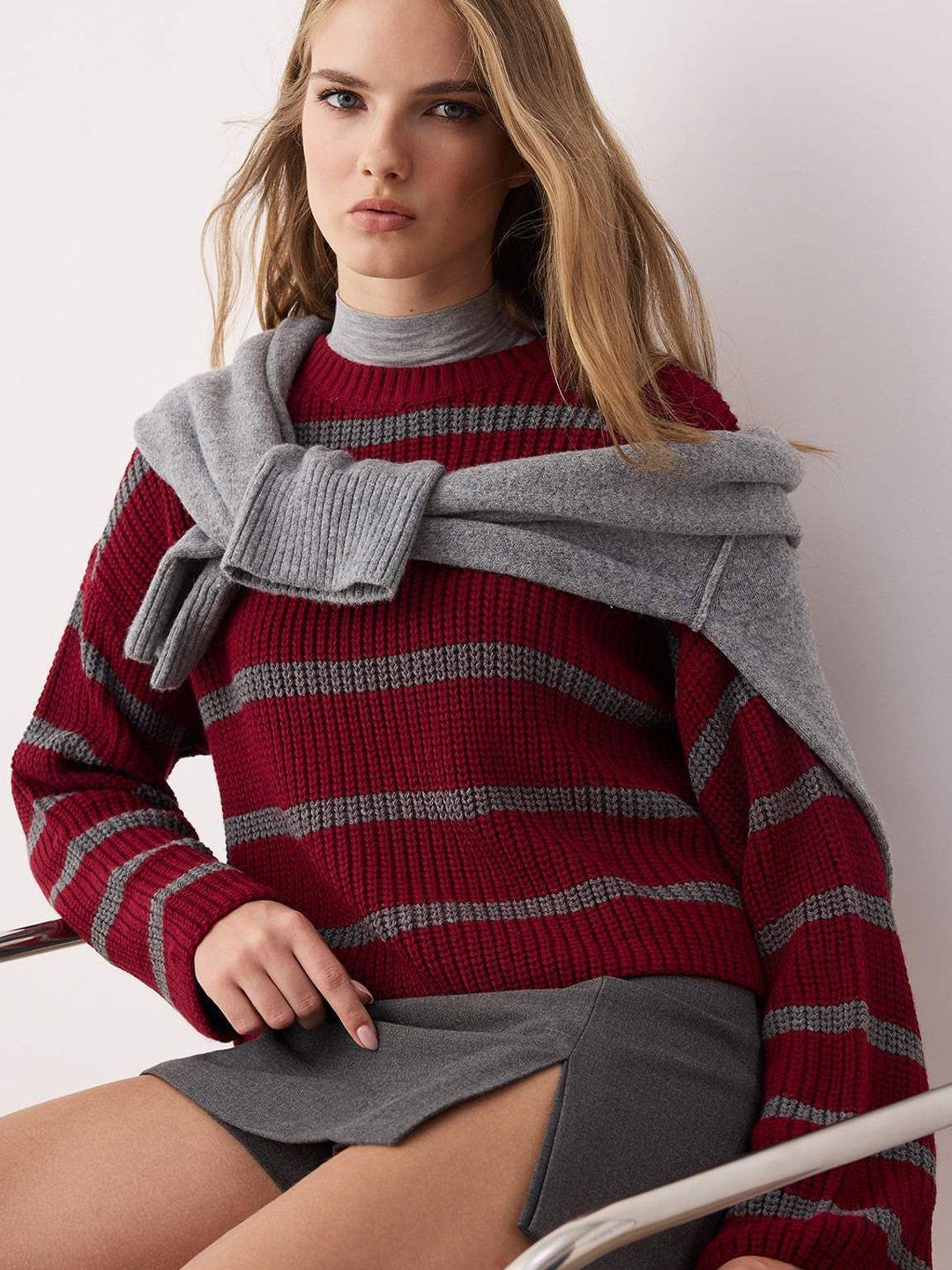 Trendyol Trendyol Striped Round Neck Pullover Sweaters