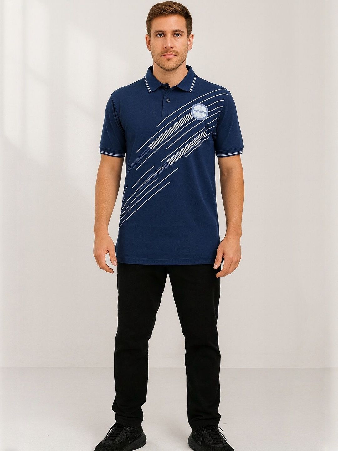 Dollar Men Printed Polo Collar T-shirt