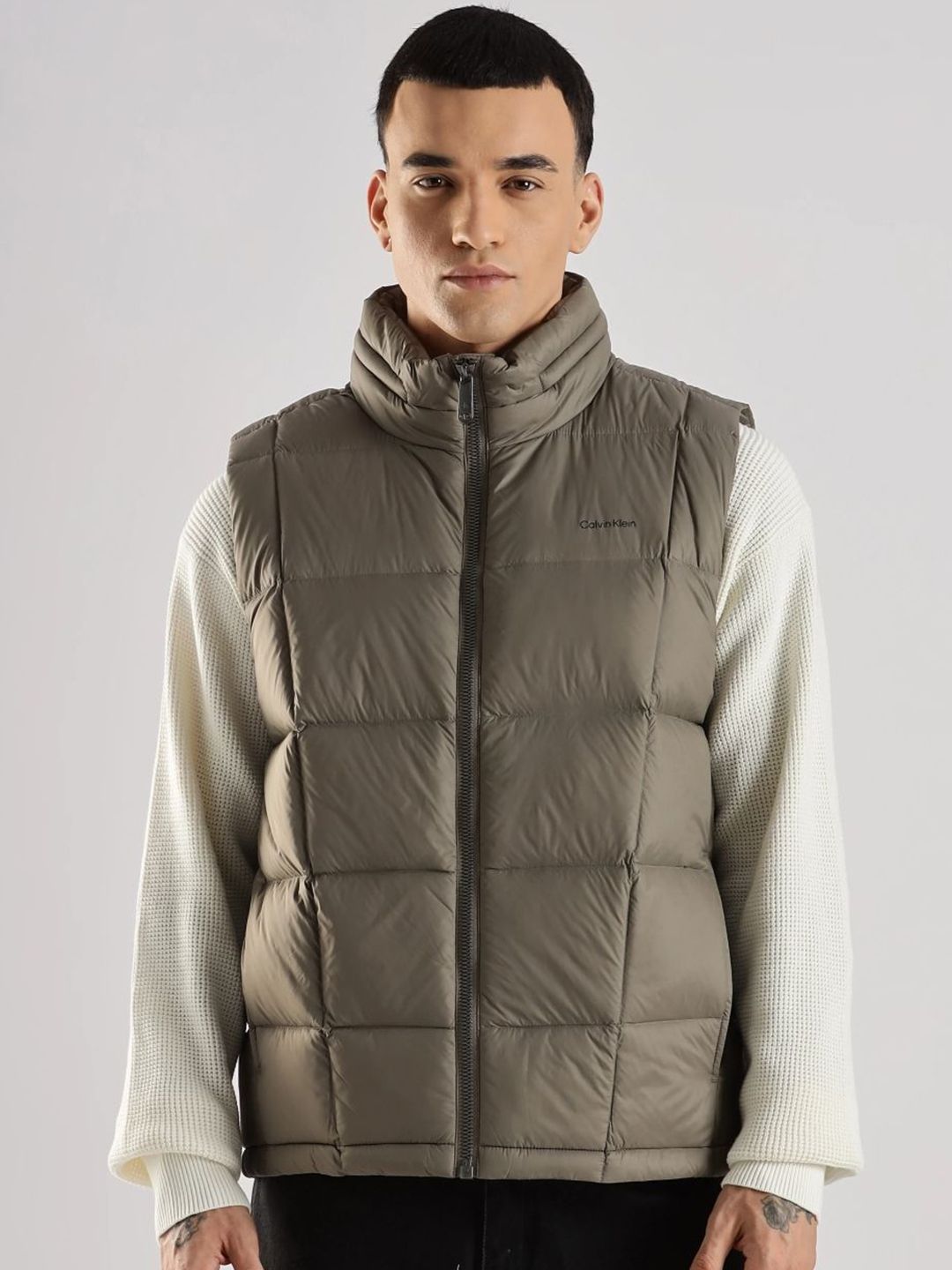 Calvin Klein Jeans Stand Collar Sleeveless Padded Jacket