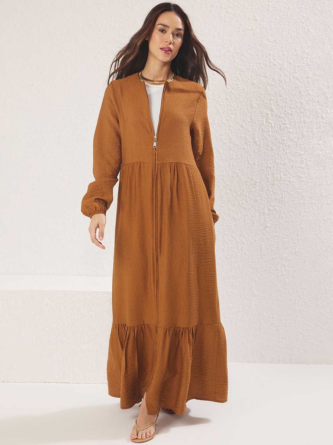 Trendyol Round Neck Longline Open Front Shrug