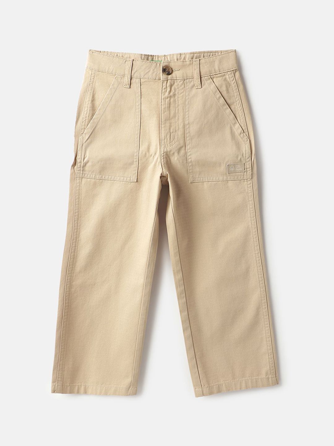 United Colors of Benetton Boys Loose Fit Mid-Rise Cotton Trousers