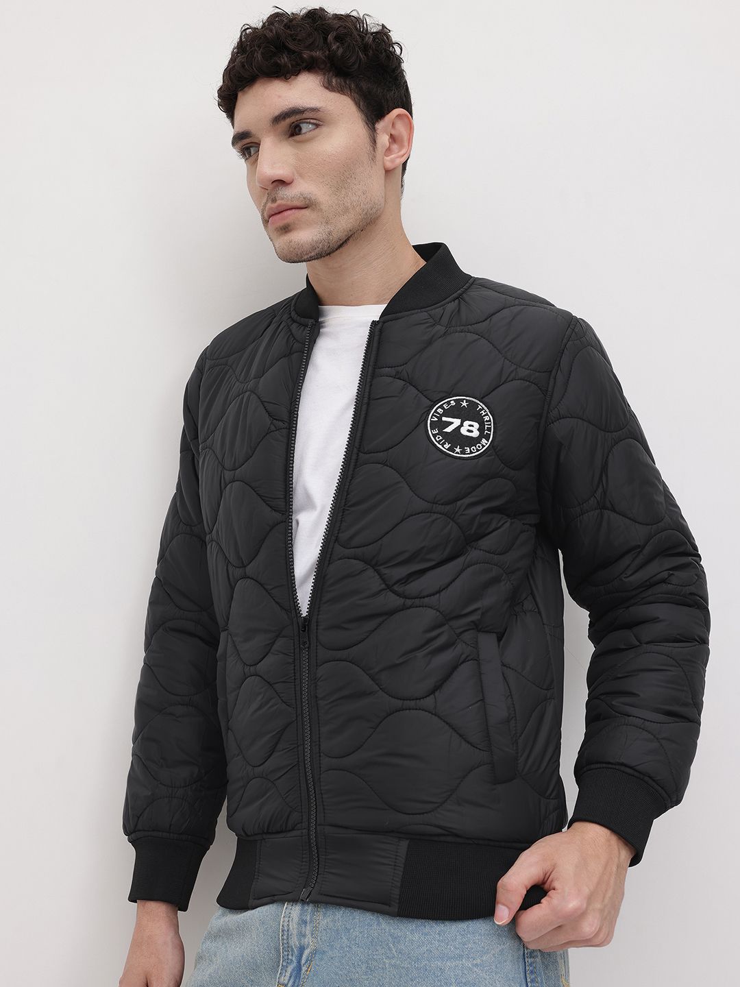 The Roadster Life Co. Applique Detail Bomber Jacket