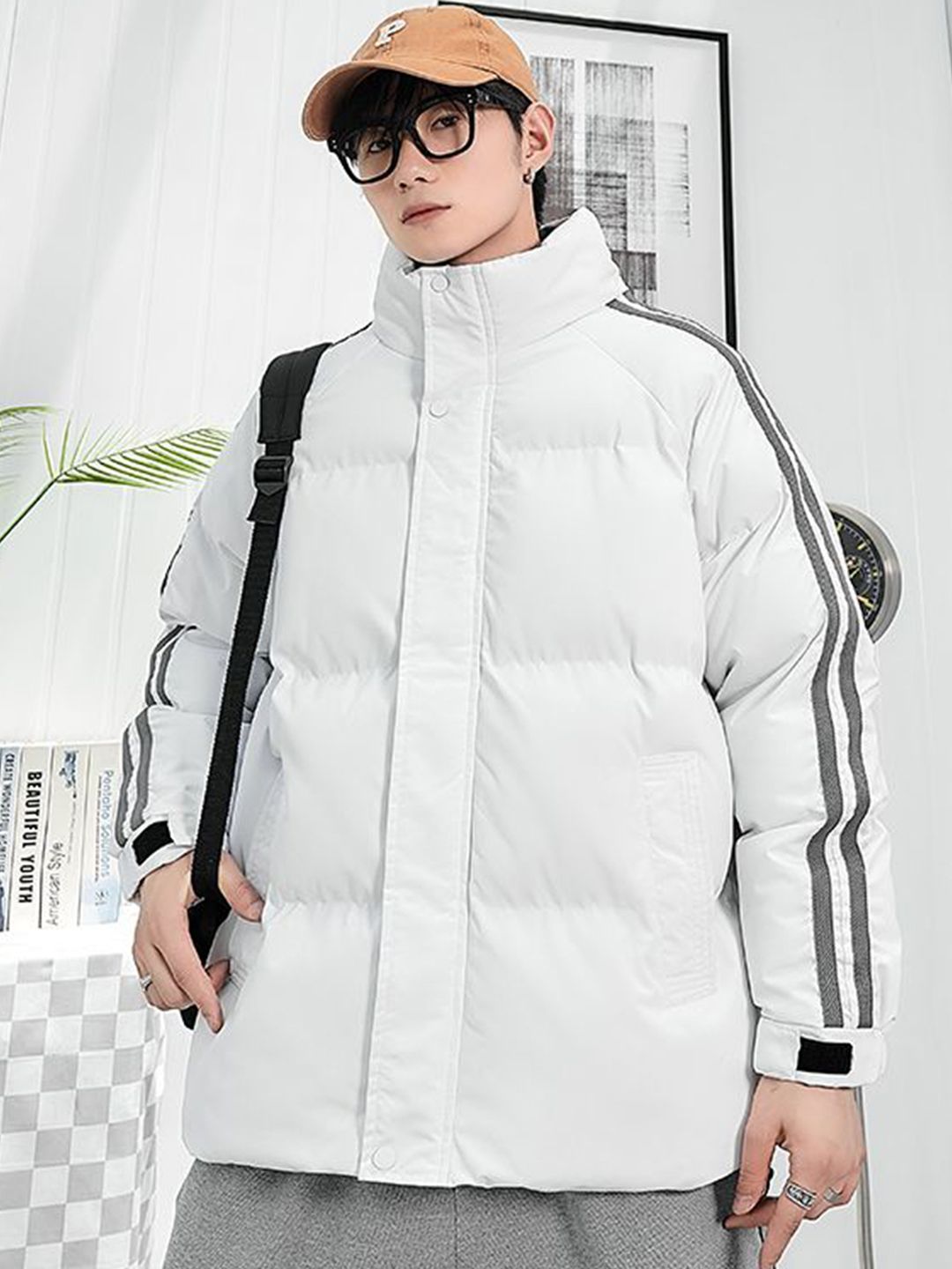 StyleCast x Revolte Men Striped Insulator Regular Outdoor Padded Jacket