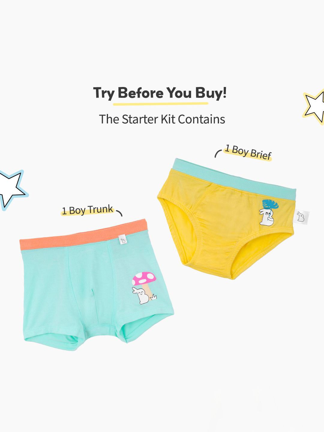 SuperBottoms Boys Pack Of 2 Assorted Basic Briefs