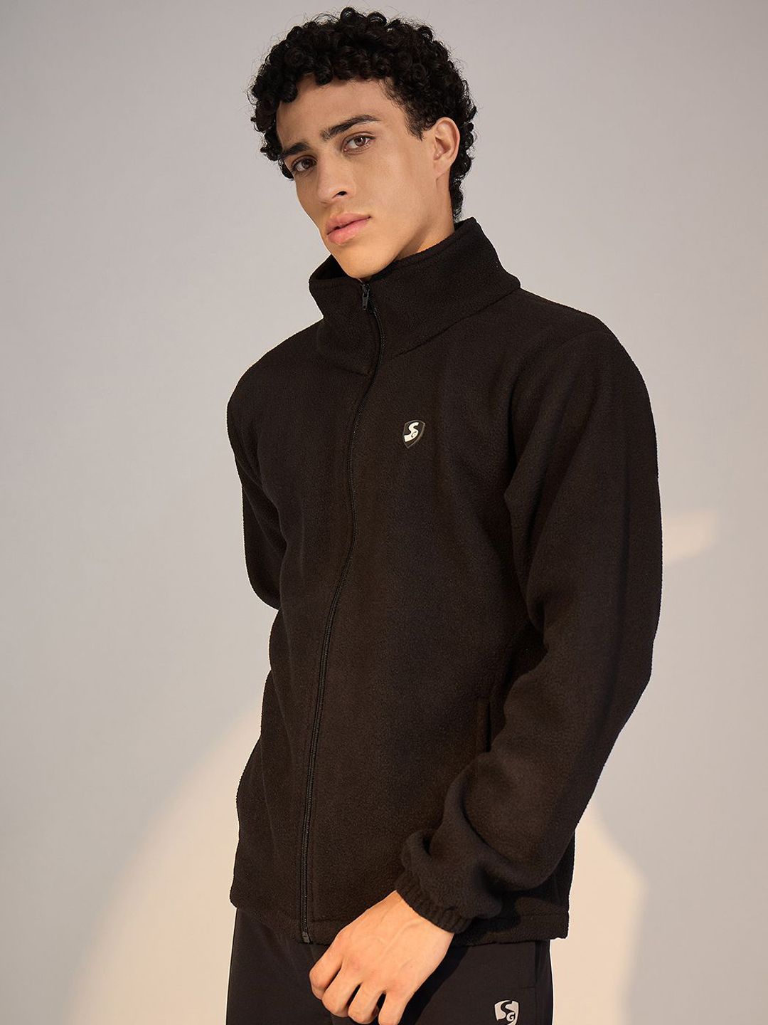SG Men Stand Collar Solid Sporty Jacket