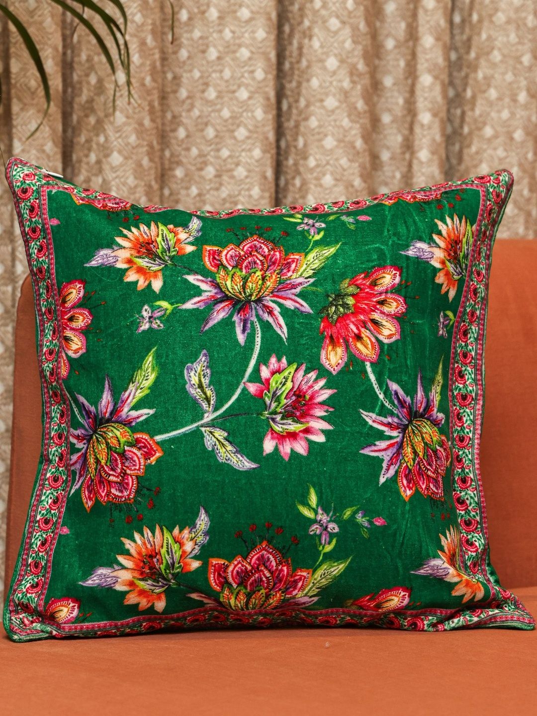 Sangria Sangria Royal Reverie Floral Velvet Square Cushion Covers