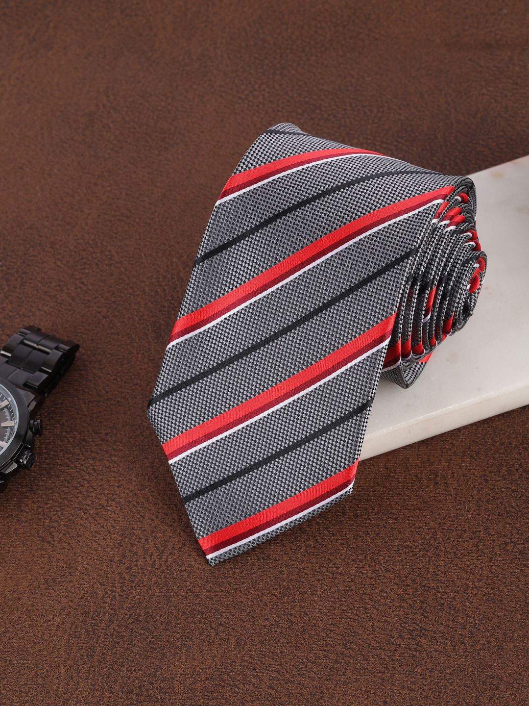 Alvaro Castagnino Men Striped Skinny Tie