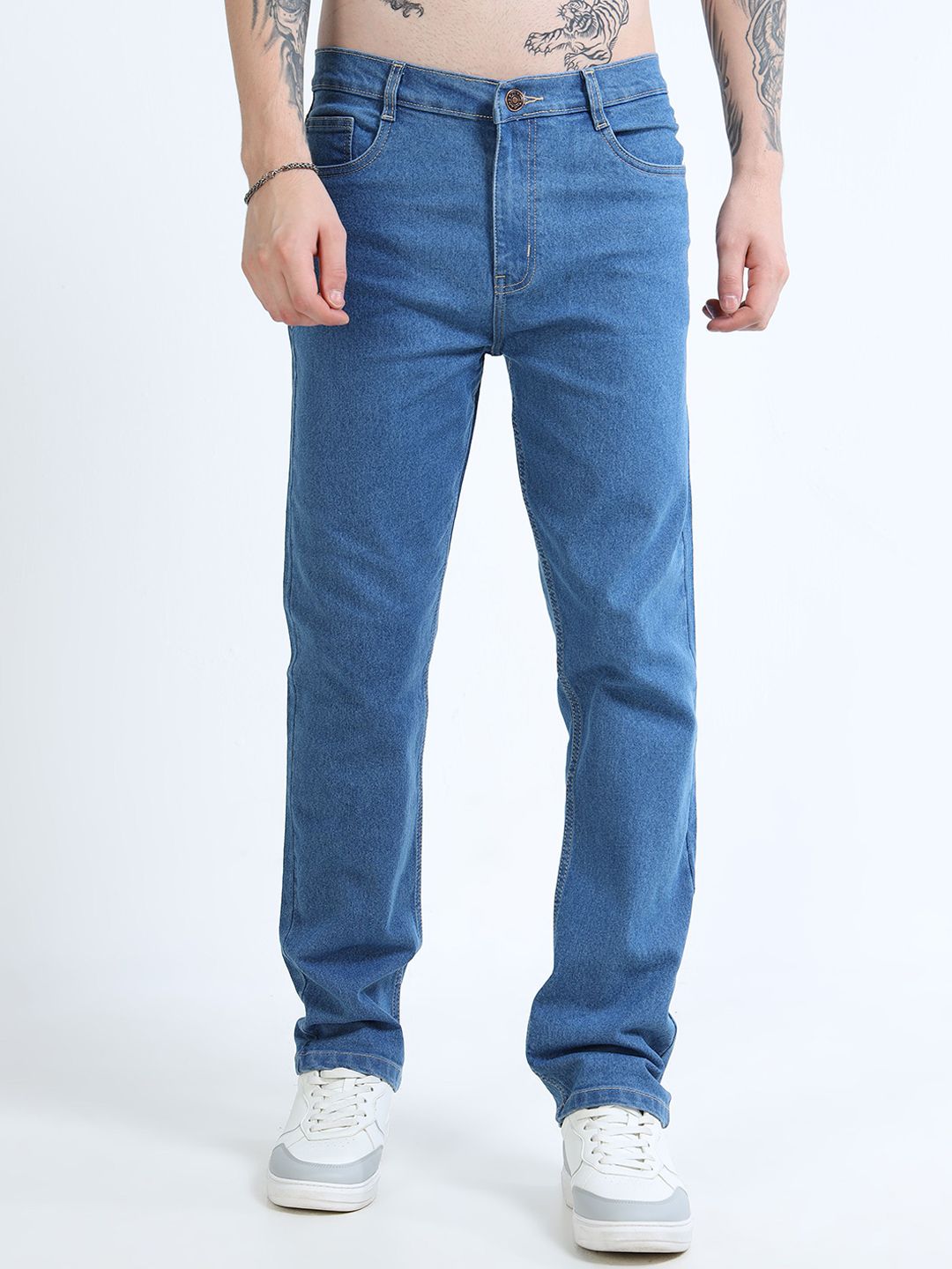 THE BEETEL HOUSE Men Comfort Straight Fit Mid-Rise Stretchable Jeans