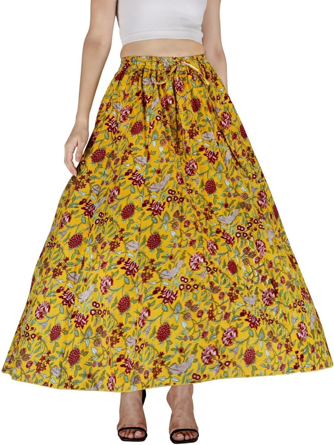Sttoffa Women Pure Cotton Floral Printed Skirt