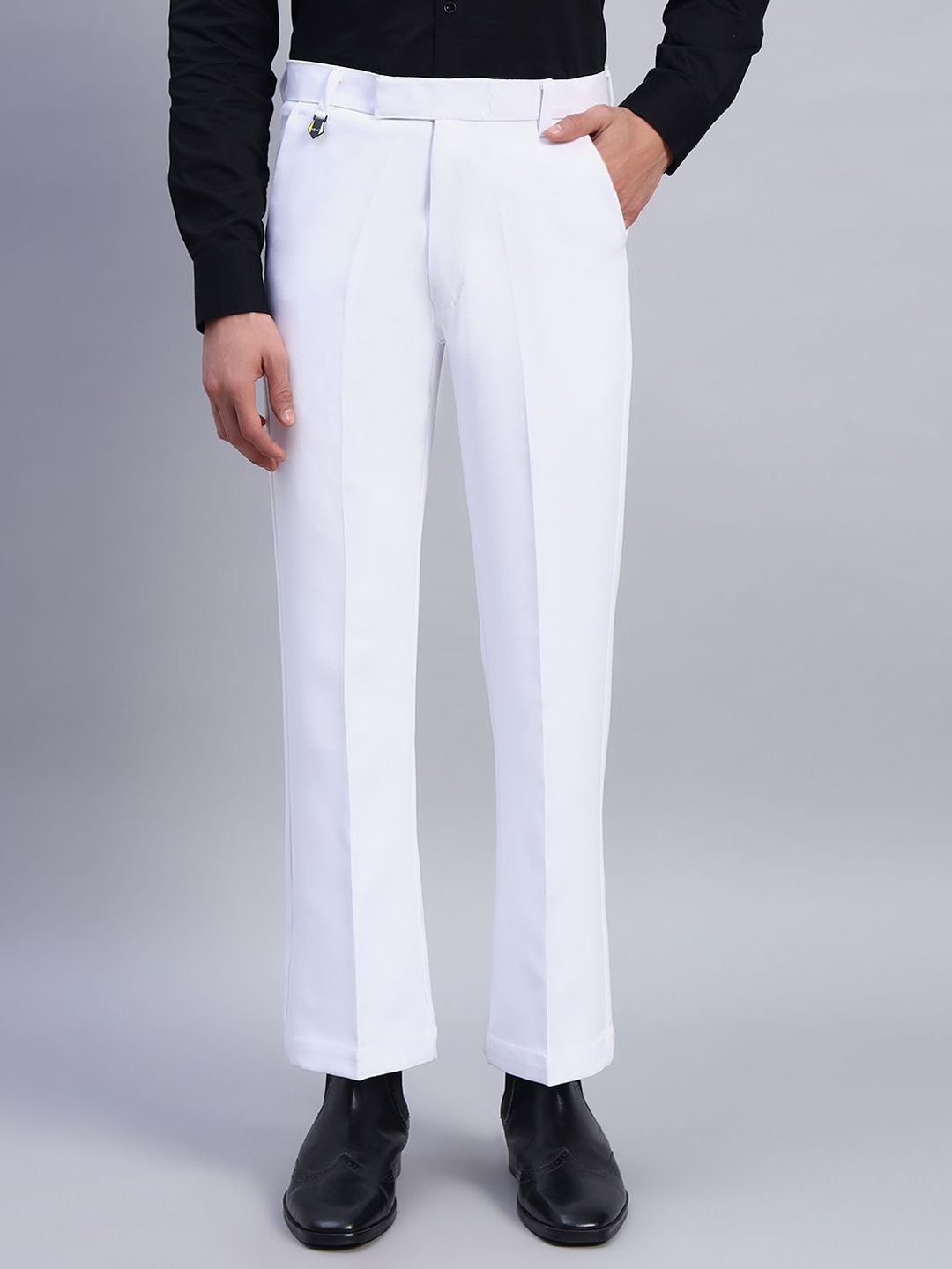 AXNIS Men Comfort Easy Wash Pleated Formal Trousers