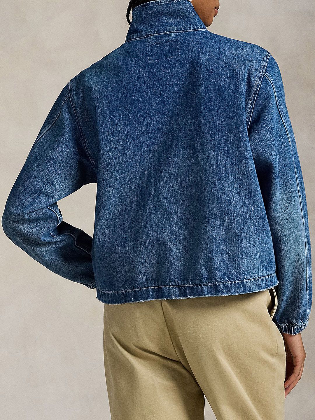 Buy Polo Ralph Lauren Pure Cotton Cable-Knit Full-Zip Denim Jacket