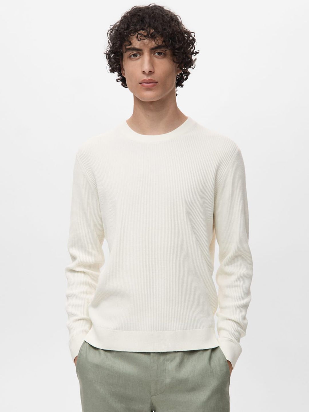 MANGO MAN Ribbed Regular Fit Pullover