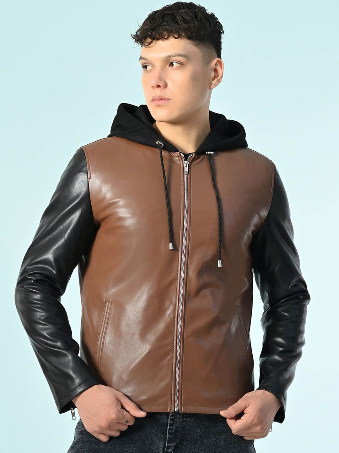 Leather Hooded Jackets - Buy Leather Hooded Jackets online in India