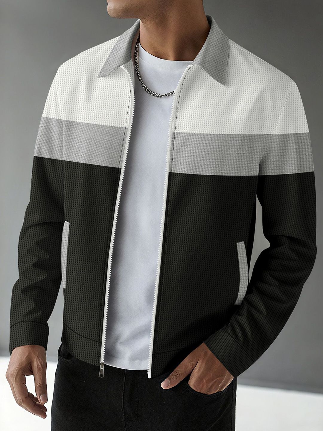StyleCast x Revolte Men Colourblocked Tailored Jacket