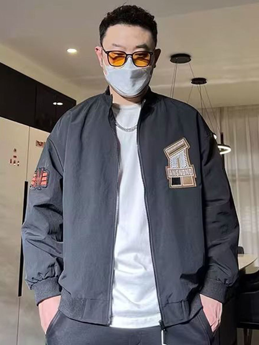 StyleCast x Revolte Men Stand Collar Open Front Jacket