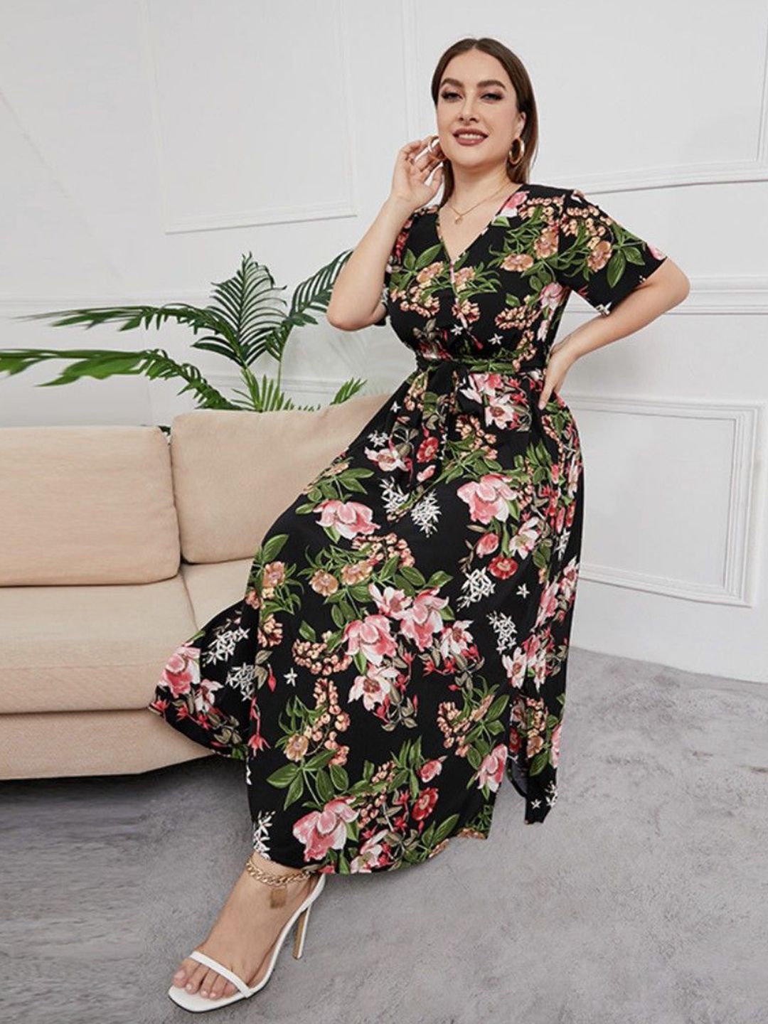 dressberry women long sleeves wrap maxi dress by myntra reviews Buy DressBerry Printed Wrap Tie-Up Maxi Dress - Dresses for Women 32522790