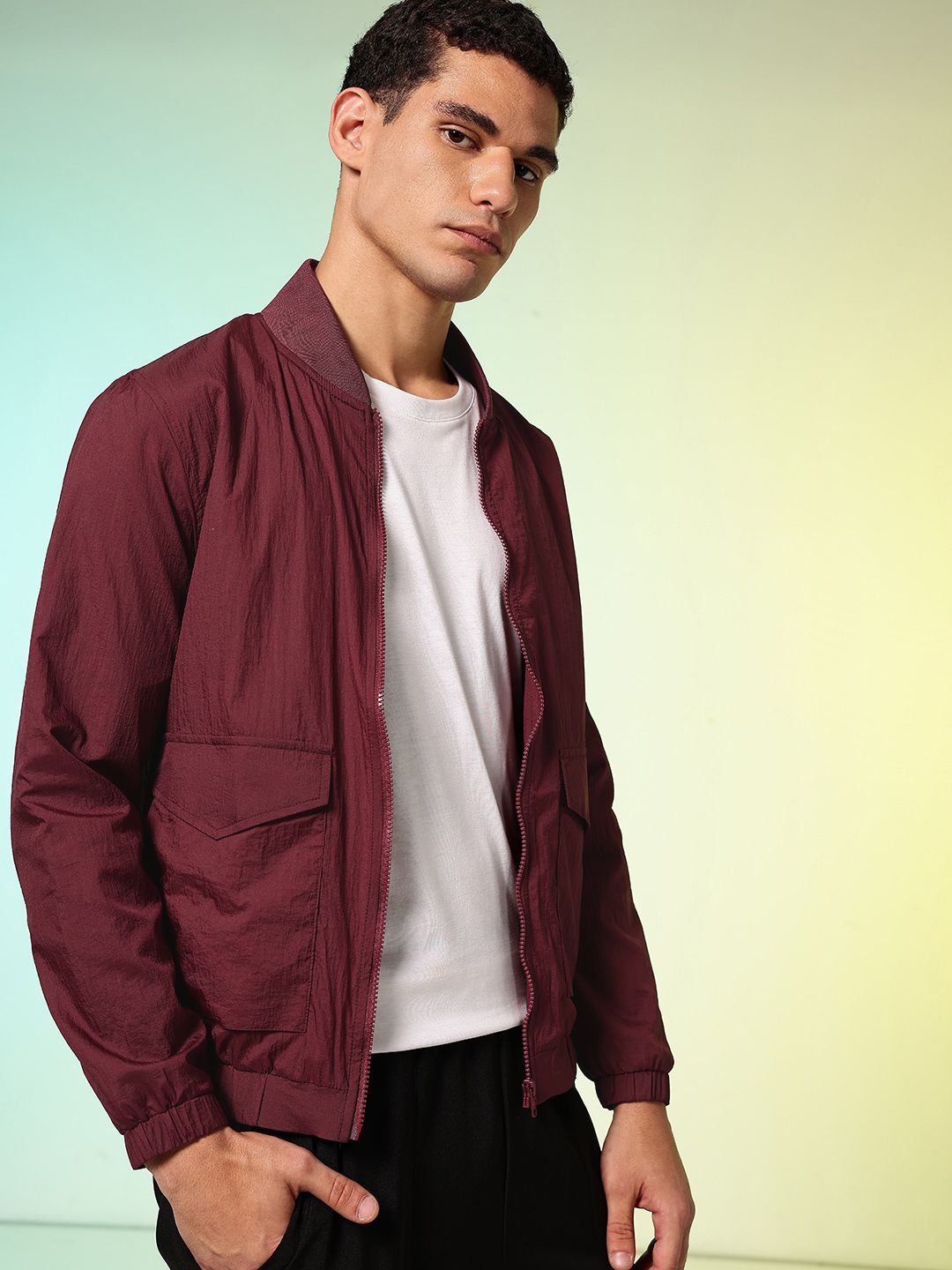 HRX by Hrithik Roshan Mock Collar Bomber Jacket