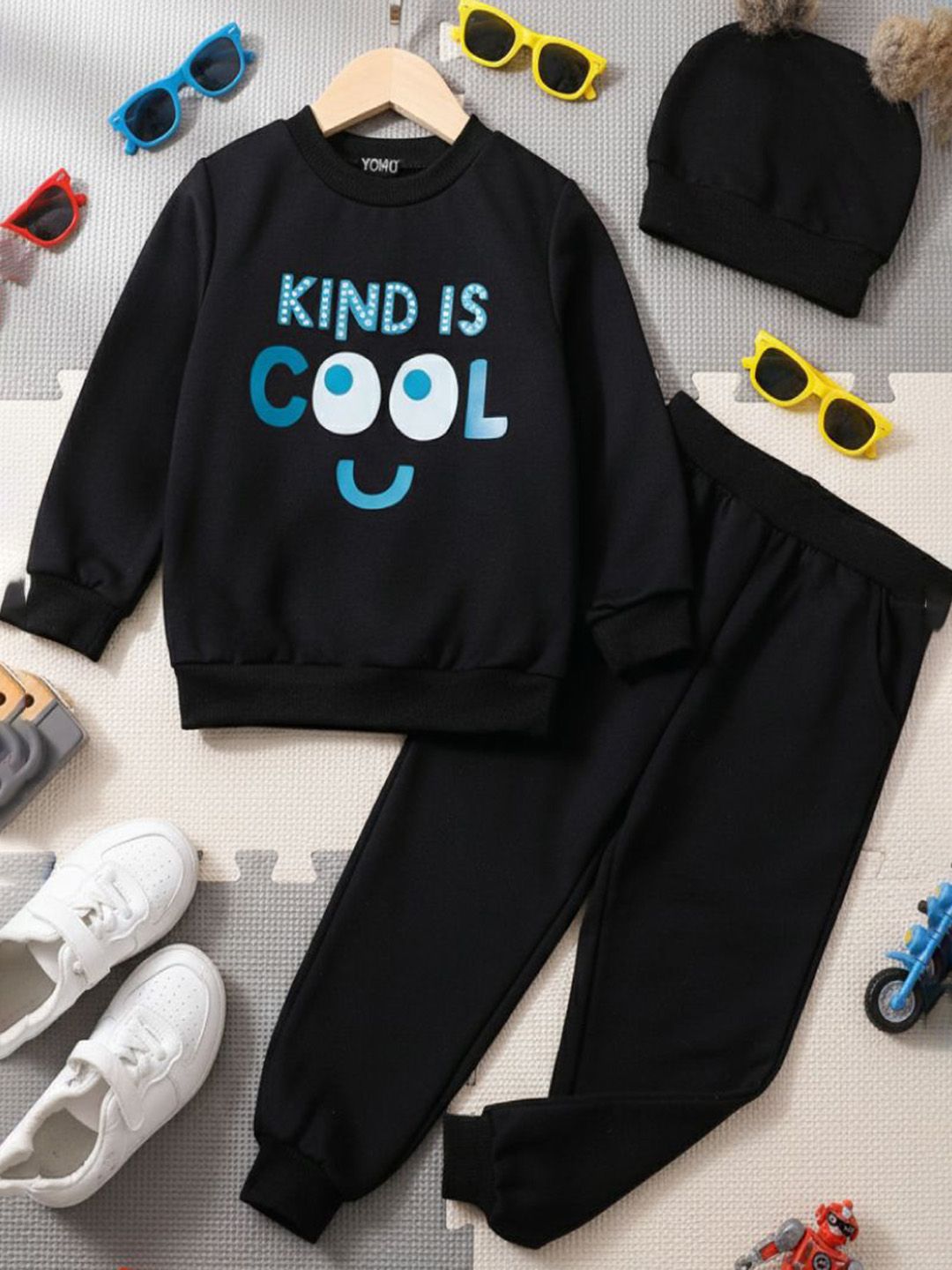 BAESD Kids Graphic Printed Round Neck Pure Cotton Sweatshirt & Joggers