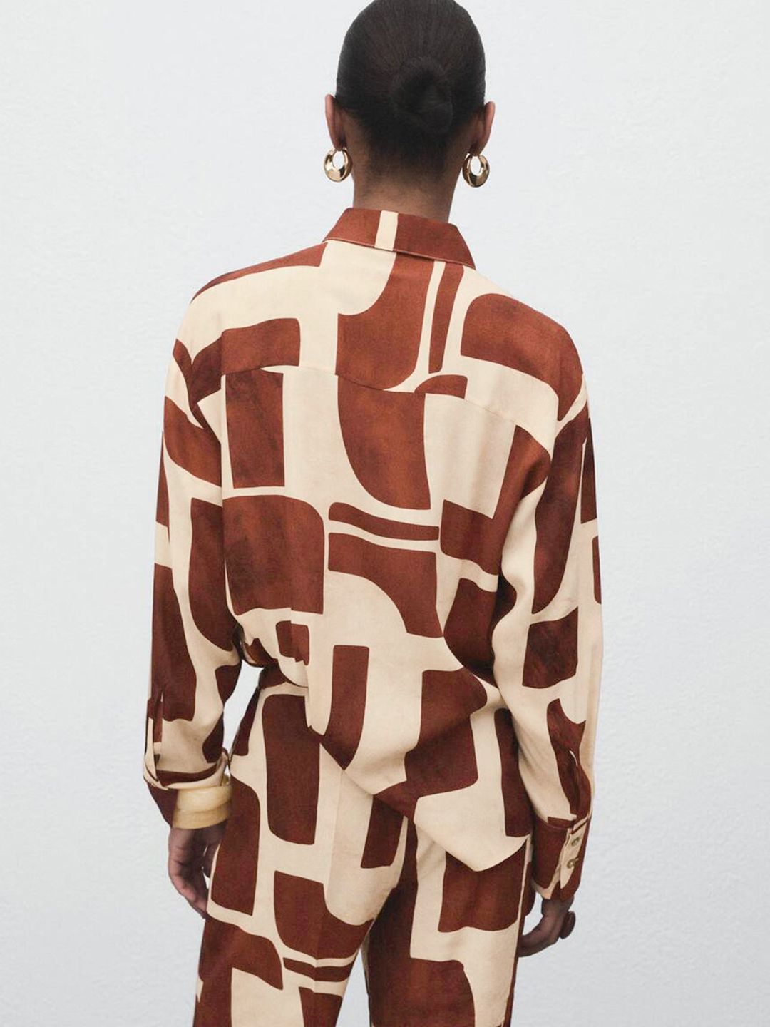 Relaxed Fit Geometric Print Casual Shirt