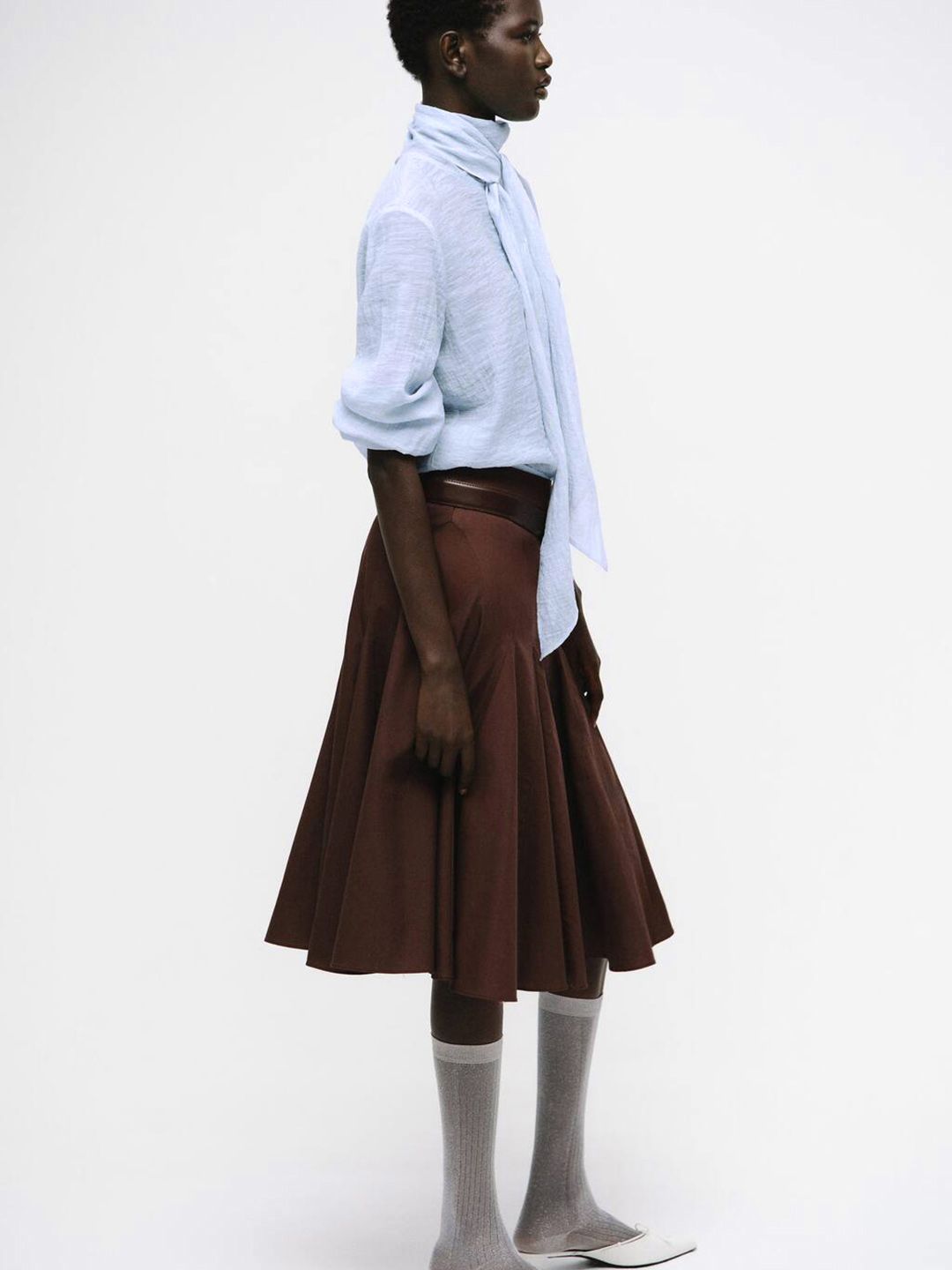 Textured Blouse With Foulard