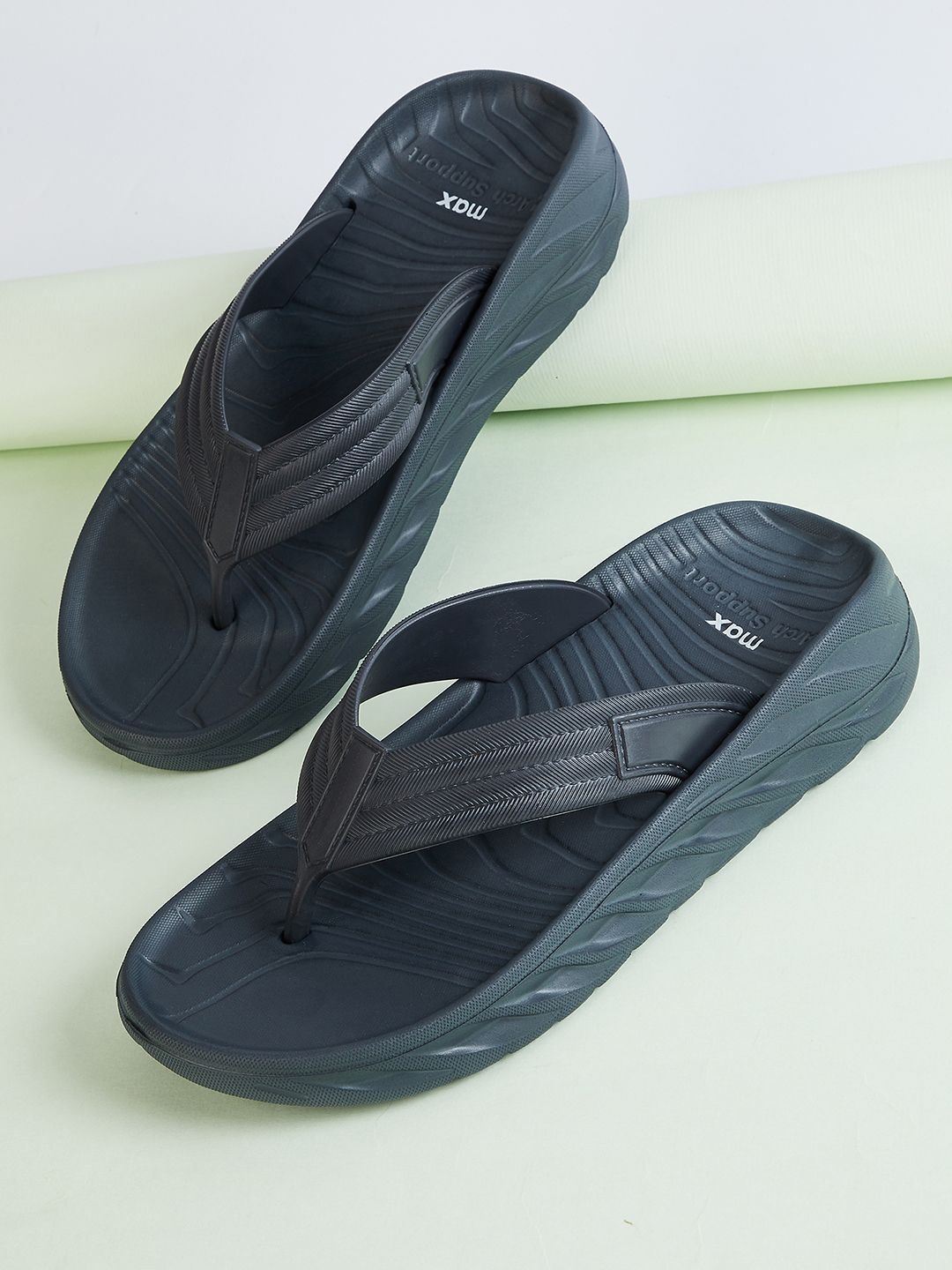max Men Textured Thong Flip-Flops