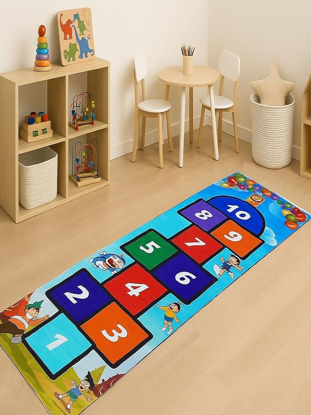 MUREN Set of 3 Non-Allergic Hopscotch Counting Feet Twister Jumping Jumbo Floor Play Mat