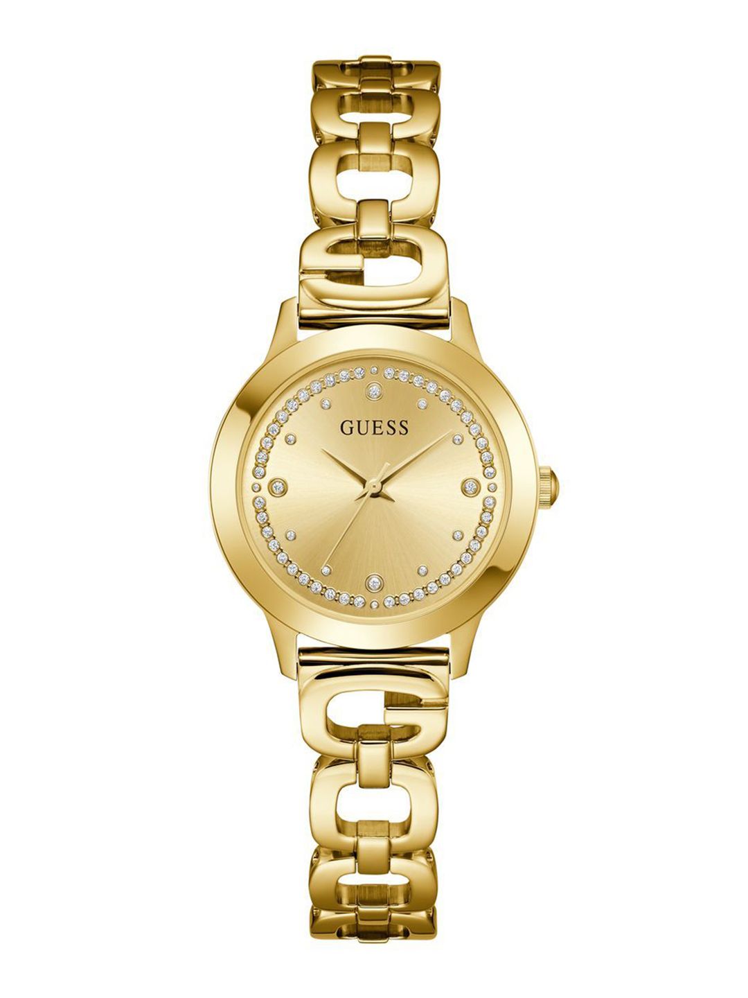 GUESS GUESS Round 30mm Champagne Dial Analog Women Watch - U1457L2M